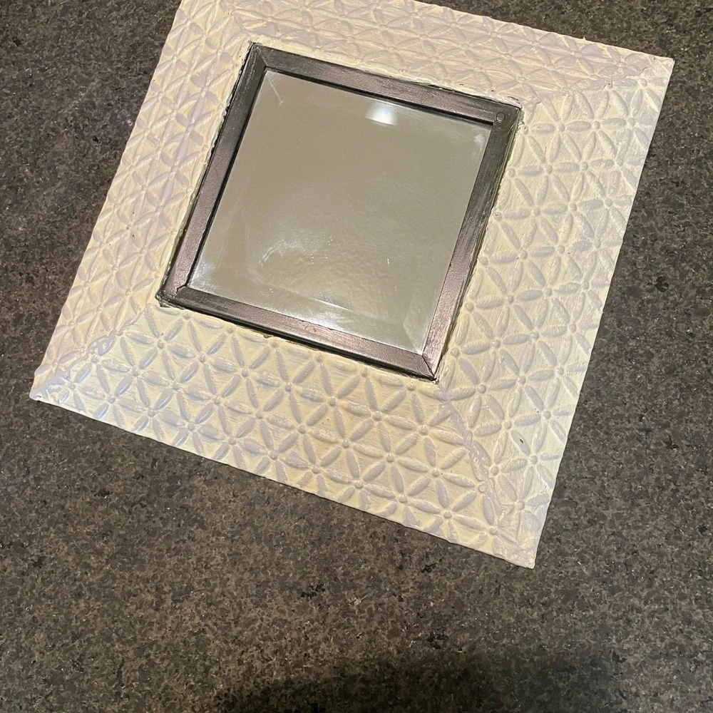 Vintage Cream and Silver Wall Mirror